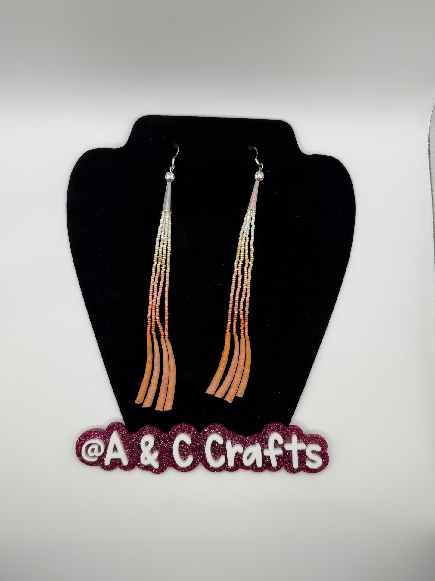 Dentalium fringe earrings
